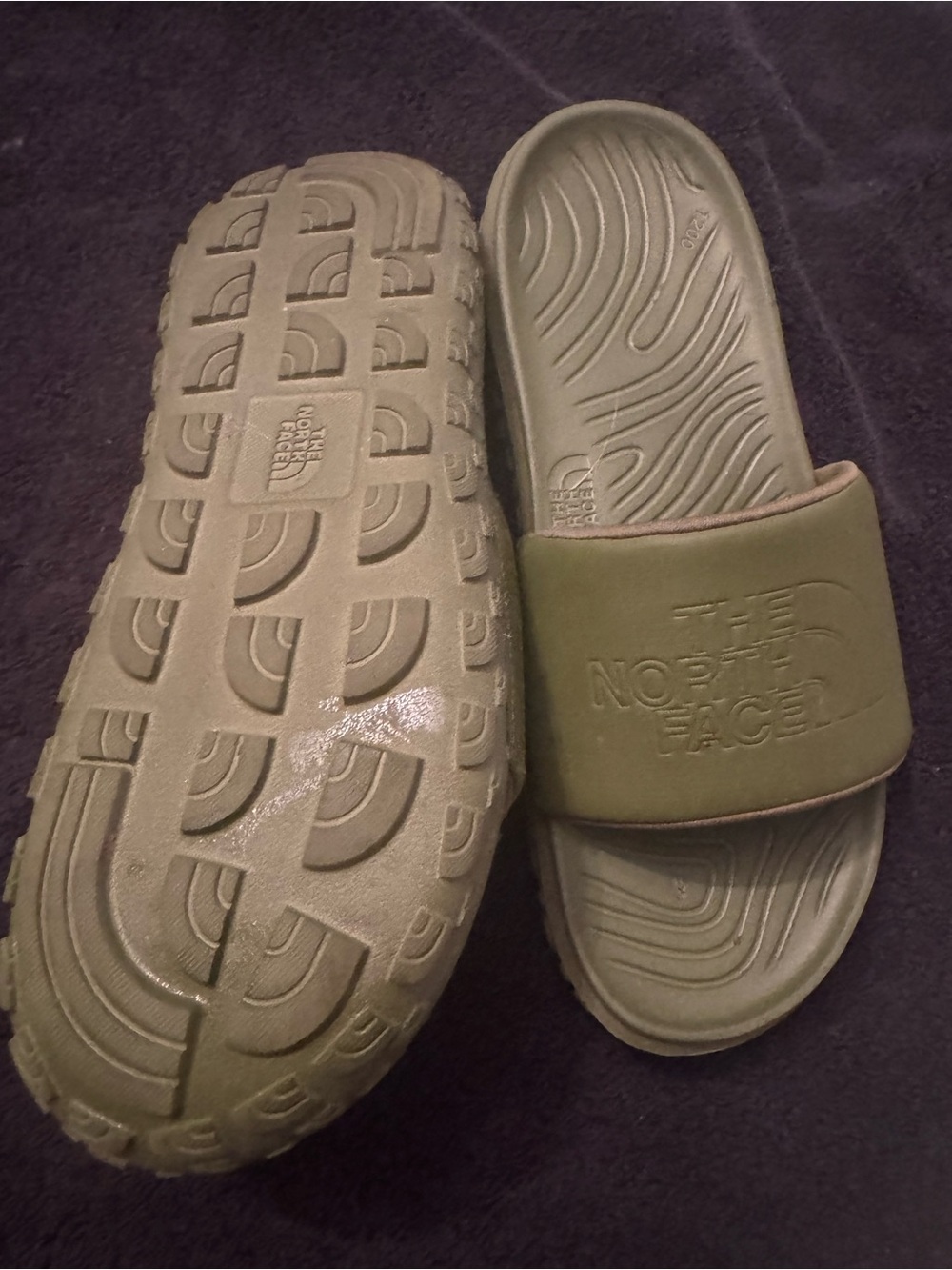 The North Face Olive Green Slide Sandals - Picture 2 of 3